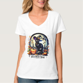 "Halloween Night Magic" Black Cat Shirt