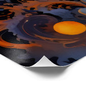 Halloween Night Magic - Kat en pompoen Perfect Poster (Hoek)