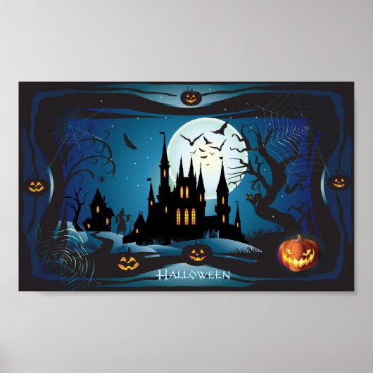 Halloween Night Magic truc-or-treat Landschap Poster (Voorkant)