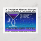 Halloween Night Martini Recept Briefkaart (Voorkant)