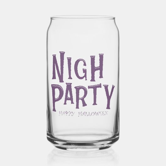 Halloween "Night Party" Glass - Spooky Drinkware Blikvorm Glas (Voorkant)