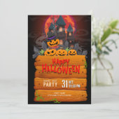 Halloween Night Party Kaart (Staand voorkant)