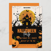 Halloween Night Party nodiging Kaart (Voorkant / Achterkant)