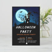 Halloween Night Party nodiging Kaart (Staand voorkant)