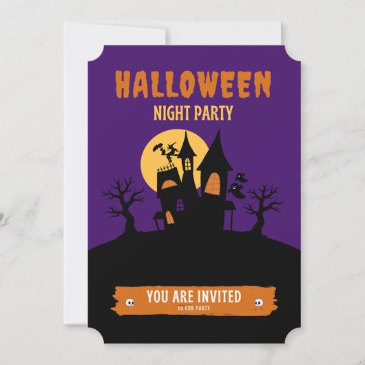 Halloween Night Party nodigt uit Kaart (Voorkant)
