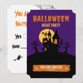 Halloween Night Party nodigt uit Kaart (Voorkant / Achterkant)