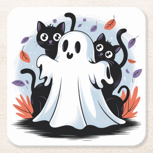 Halloween Night Prowl Kartonnen Onderzetters (Voorkant)