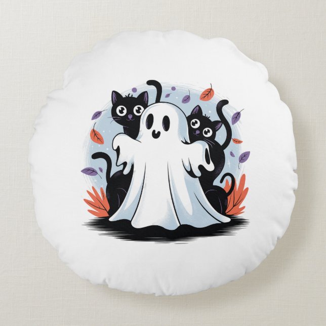 Halloween Night Prowl Rond Kussen (Voorkant)