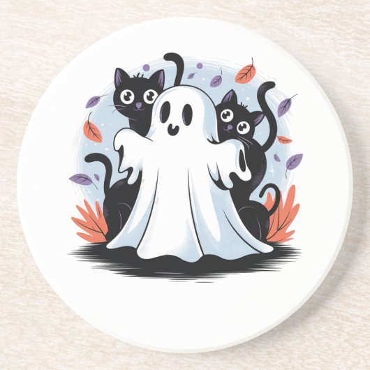 Halloween Night Prowl Zandsteen Onderzetter (Voorkant)