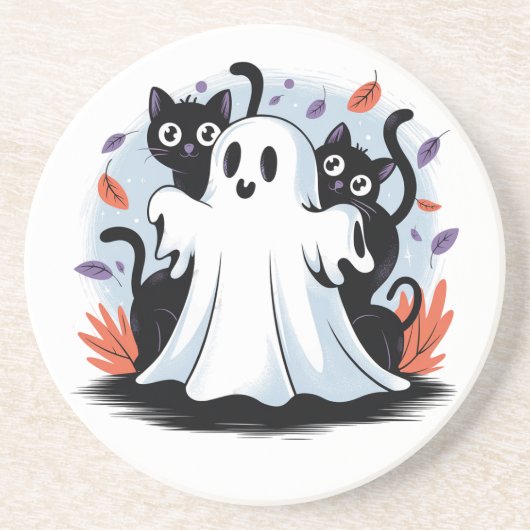 Halloween Night Prowl Zandsteen Onderzetter (Voorkant)