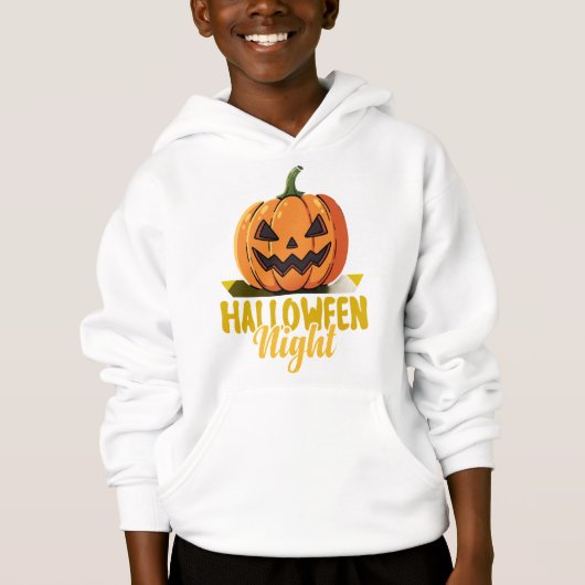 Halloween Night Pumpkin Glow Tee on Kid's 50/50 Ne (Voorkant)