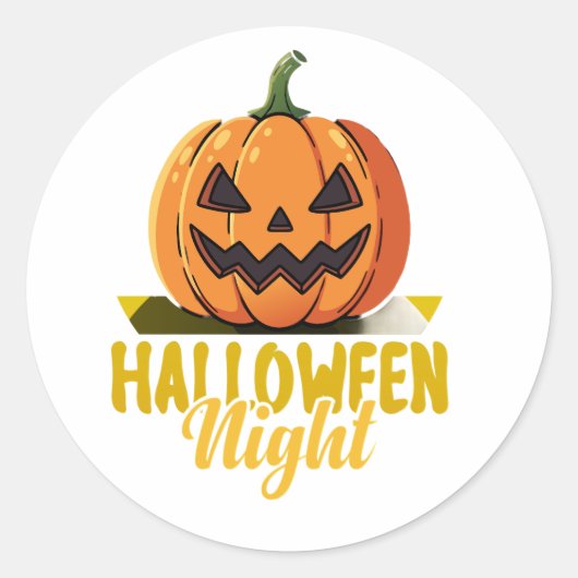 Halloween Night Pumpkin Glow Tee on Sticker (Voorkant)