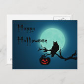 Halloween Night Pumpkin Owl Briefkaart (Voorkant / Achterkant)