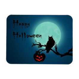 Halloween Night Pumpkin Owl Magneet