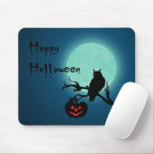 Halloween Night Pumpkin Owl Muismat (Met muis)
