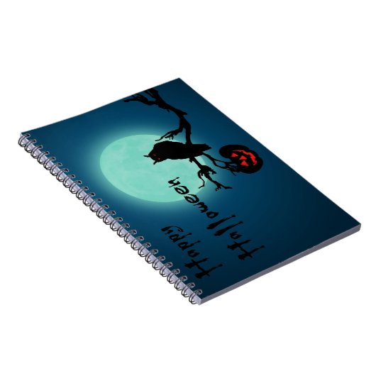 Halloween Night Pumpkin Owl Notitieboek (Rechterzijde)