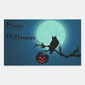 Halloween Night Pumpkin Owl Rechthoekige Sticker (Voorkant)