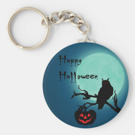 Halloween Night Pumpkin Owl Sleutelhanger