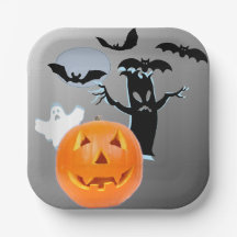 Halloween Night - Pumpkins, Ghost & Bats