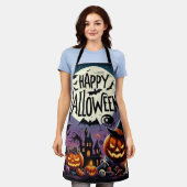 Halloween Night Pumpkins, Skulls & Haunted House Schort (Gedragen)
