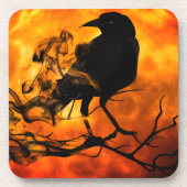 Halloween night raven bier onderzetter (Voorkant)