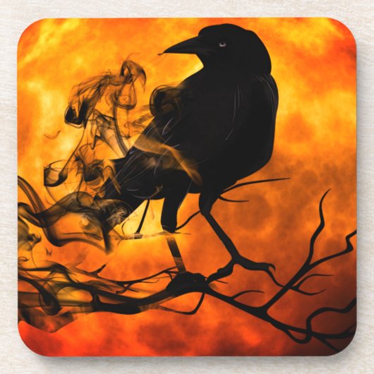 Halloween night raven bier onderzetter (Voorkant)