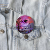 Halloween Night Raven in Tree Ronde Button 7,6 Cm (In situ)