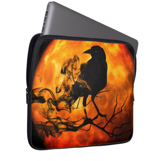 Halloween night raven laptop sleeve (Voorkant Rechts)