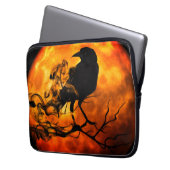 Halloween night raven laptop sleeve (Voorkant Links)