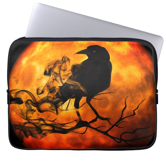 Halloween night raven laptop sleeve (Voorkant)
