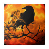 Halloween night raven tegeltje (Voorkant)