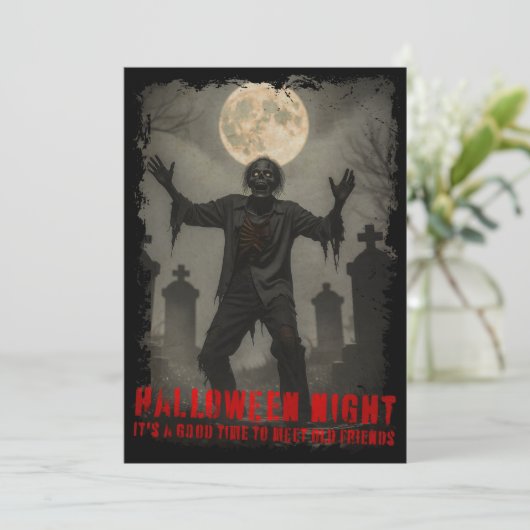 Halloween Night Reunion Briefkaart (Staand voorkant)