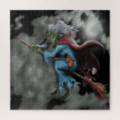 Halloween Night Scary Flying Witch Skull Legpuzzel (Verticaal)