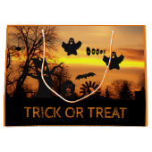 Halloween Night Scary Ghosts and Bats Scene Groot Cadeauzakje (Voorkant)