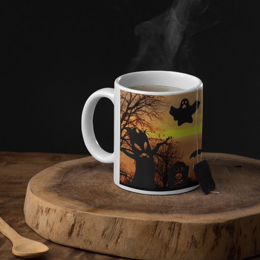 Halloween Night Scary Ghosts en vleermuizen Mok