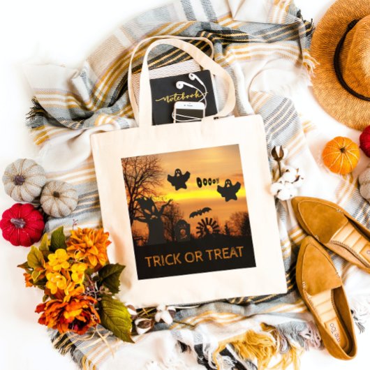 Halloween Night Scary Ghosts en vleermuizen Tote Bag