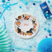 Halloween Night Selebration, Carnival, Trendy Papieren Bordje (Feest)