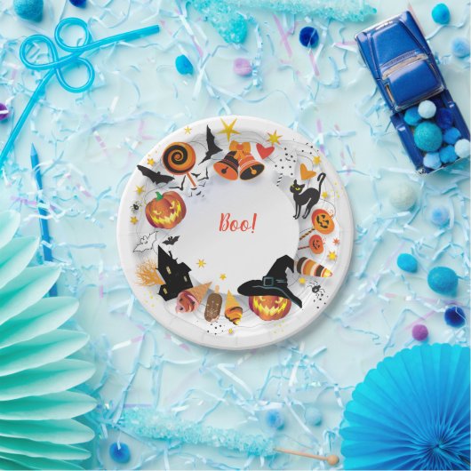Halloween Night Selebration, Carnival, Trendy Papieren Bordje (Feest)