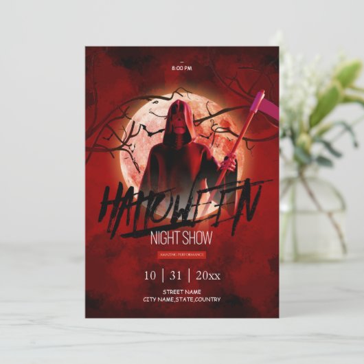 Halloween Night Show Kaart (Staand voorkant)