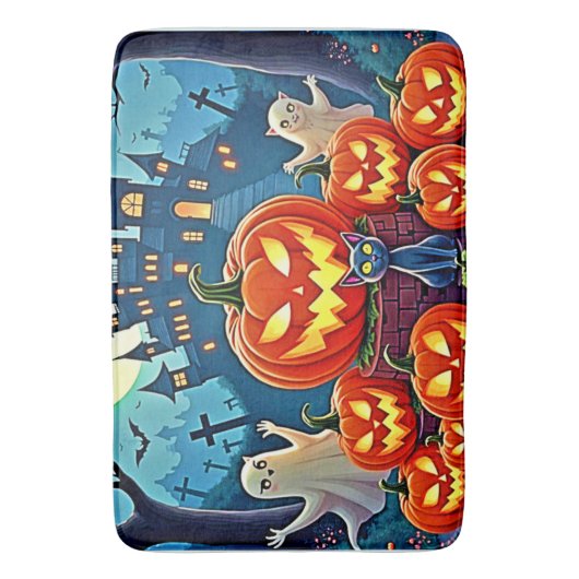 Halloween Night: Spooky Fun Art Badmat (Voorkant Verticaal)