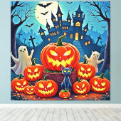 Halloween Night: Spooky Fun Art Canvas Afdruk (Insitu (Houten vloer))