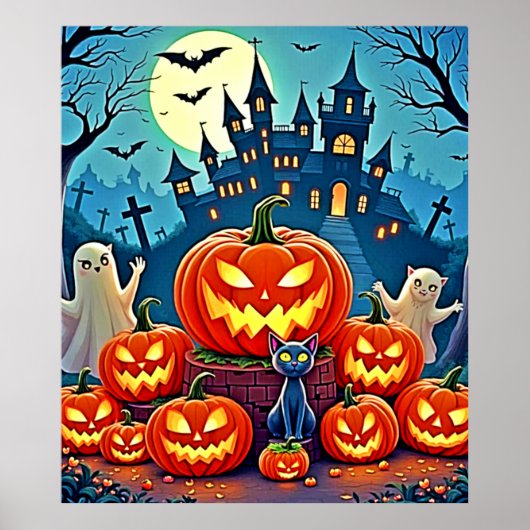 Halloween Night: Spooky Fun Art Poster (Voorkant)