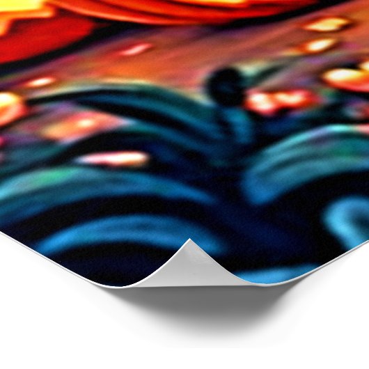 Halloween Night: Spooky Fun Art Poster (Hoek)