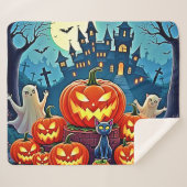 Halloween Night: Spooky Fun Art Sherpa Deken (Voorkant (horizontaal))