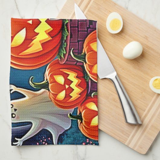 Halloween Night: Spooky Fun Art Theedoek (Quarter Fold)