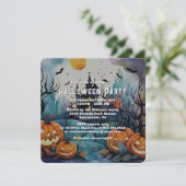 Halloween Night Spooky Halloween Party Kaart (Staand voorkant)