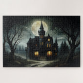 Halloween Night Spooky Haunted Gothic Mansion Legpuzzel (Horizontaal)