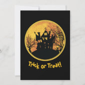 Halloween Night Trick or treat Full Moon House Kaart (Voorkant)