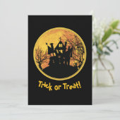 Halloween Night Trick or treat Full Moon House Kaart (Staand voorkant)