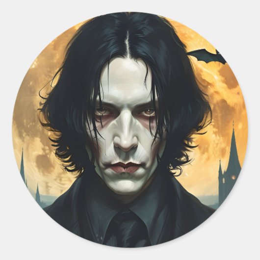 Halloween Night - Vampire Rising Ronde Sticker (Voorkant)